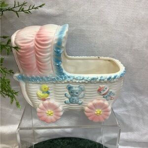 Pastel Baby Carriage Planter